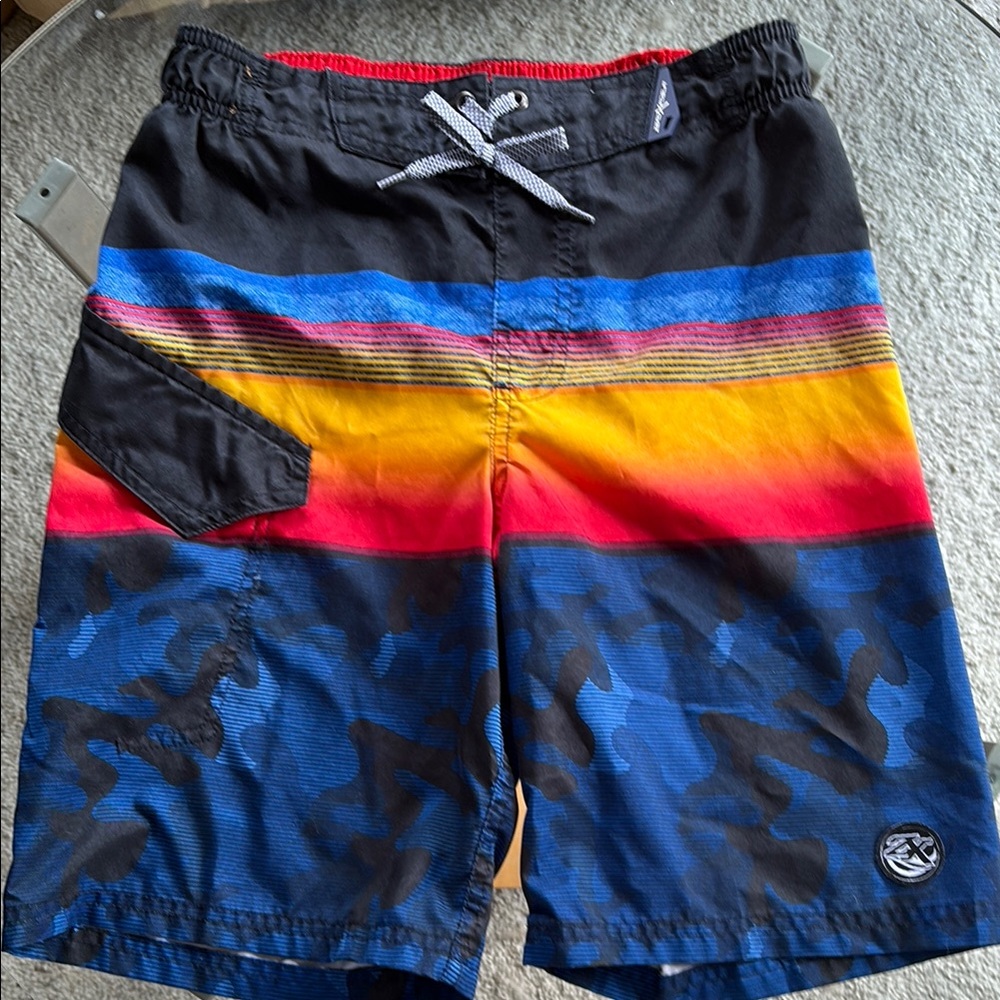 ⭐️ 3/$20 BOYS: ZEROXPOSUR: Colorful Striped Board Shorts- Size M